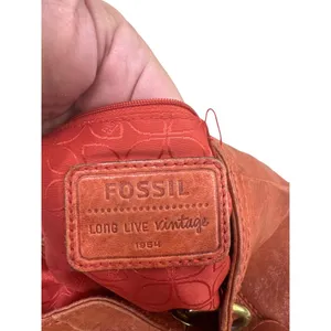 Vintage Fossil Womens Red Leather Shoulder Bag Purse SKU 7234 thumbnail 10