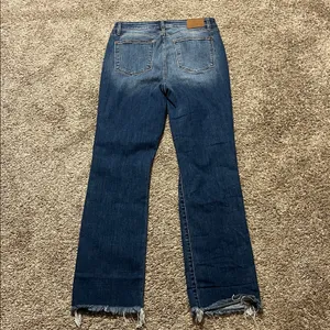 Judy Blue High Rise Medium Wash Destroyed Knee & Frayed Hem Straight Leg‎ Jeans thumbnail 6