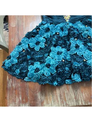 Blush Prom Teal Strapless Teacup Dress Size 12 thumbnail 3