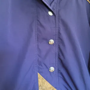 L.L. Bean Womens Purple Anorak Jacket Medium Vintage Suede Trim Pullover W262 thumbnail 9