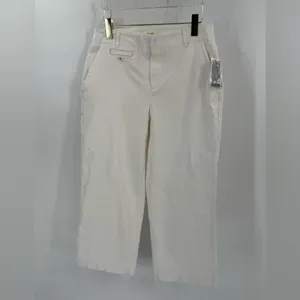 Anthropologie‎ Maeve Ivory White Cropped Pants size 6P NWT thumbnail 2