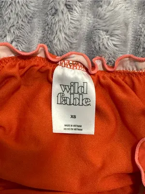 wild fable Orange Floral Ruffle One-Piece thumbnail 2