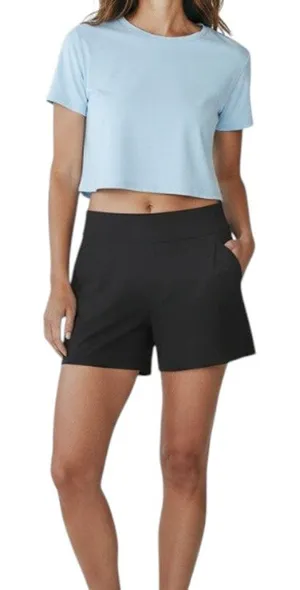 LULULEMON Shaped Away From The Body Solid Short 3" Women Sz 4 Black Athletic thumbnail 1