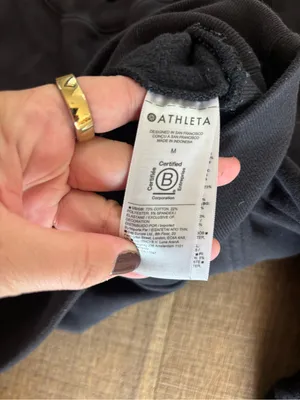 athleta crew neck pullover sweatshirt black thumbnail 3