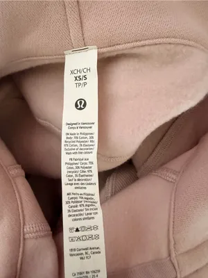NWT Lululemon waist length oversized hooded scuba size xs/s porcelain pink thumbnail 12