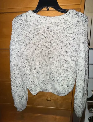 Garage Knitted Off White Speckled Sweater Size M thumbnail 1
