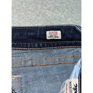 MEK Denim Jean Pant Women's Moscow Slim Boot Distressed Blue Dark Wash Size 27 thumbnail 4