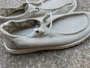 Hey Dude Wendy Stretch Sparkling Beige Shoes Womens Size 8 thumbnail 5