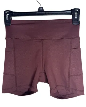 Zyia Women’s Shorts Biker Vibration Light n Tight Pocket Hustle Dark Brown sz XS thumbnail 1