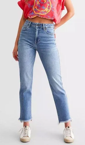 HIDDEN cropped straight jean Blue Size 24 thumbnail 1