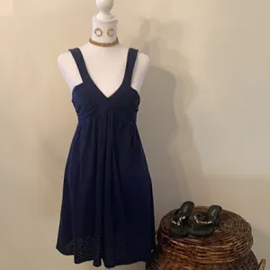 Suzi Chin by Maggie boutique szXsmall sleeveless back zip Little Blue dress EUC thumbnail 4