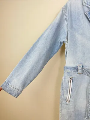 Etica Aurora Moto Denim Mini Dress Size Large‎ thumbnail 4