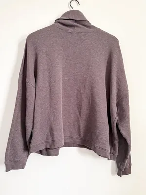 American Eagle Oversized Mock Neck Sweatshirt Mauve Brown Size M thumbnail 6