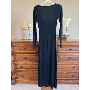 SKIMS Soft Lounge Long Sleeve Maxi Dress Black Size M thumbnail 7