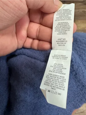 aerie Royal Blue Ribbed Crewneck Sweater thumbnail 3