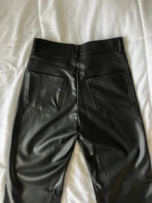 ZARA Faux Leather Straight Leg Pants thumbnail 4