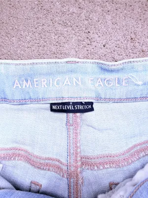 American Eagle Outfitters Light Blue Denim Women's High-Rise Shorts Sz 00 thumbnail 6