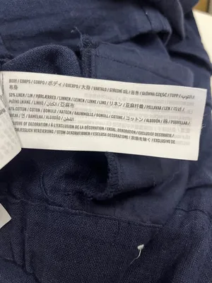 Abercrombie & Fitch Linen Blend Navy Wide-Leg Cargo Pants size Small thumbnail 6