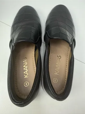KAANAS Black Croc Embossed Leather Slip On Platform Sneakers Size 8 thumbnail 7