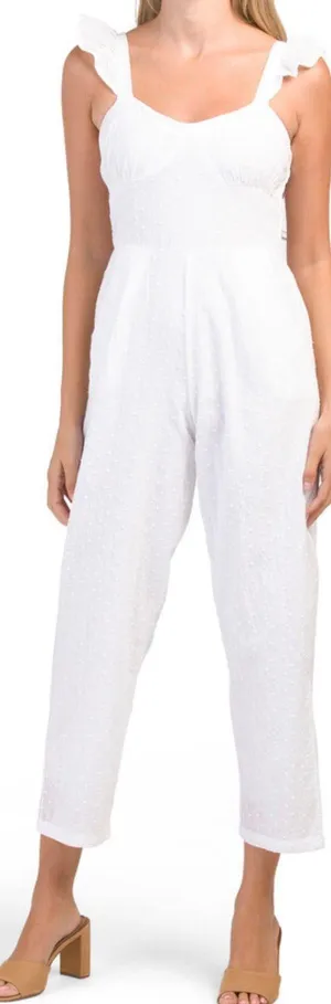 white eyelet jumpsuit thumbnail 1