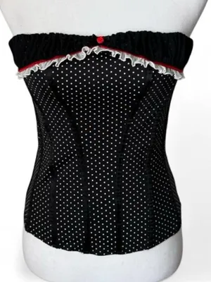 Ann Summers Polka Dot Corset Black Size M thumbnail 2