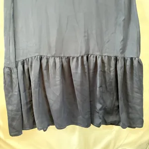 J.Crew Navy Blue Halter Maxi Dress XS Tassel Tie Keyhole Back Tiered Flounce Hem thumbnail 5