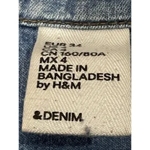 H&M Women’s Chambray Denim Pearl Snap Up Shirt, 4 Soft thumbnail 5