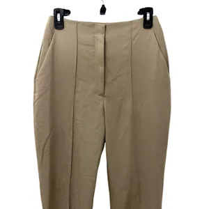 Topshop Beige Tailored Trousers Side Slit Detail Chic Modern Minimalist 4 NWT thumbnail 3