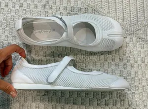 Jeffrey Campbell "Thalion" Mary Jane Tabi Flats in White thumbnail 1