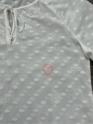 Studio West 100% Cotton Eyelet Swiss Dot Boho Peasant Blouse M White thumbnail 11