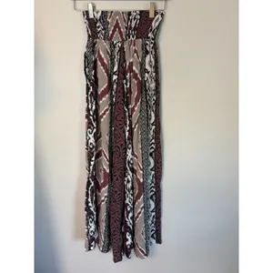 Bali Queen Aztec Smocked Waist Wide Leg Printed Pants One Size NEW thumbnail 11