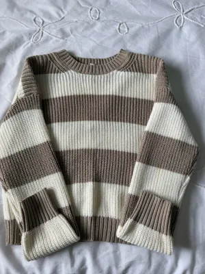 Garage stripped brown and cream sweater thumbnail 2