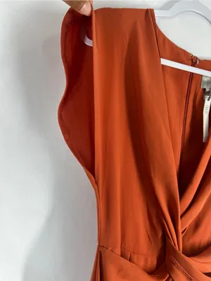 ASOS Twist & Drape Midi Dress in Rust Orange thumbnail 4