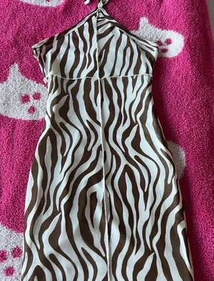 Princess Polly Brown and White Zebra Print dress thumbnail 1
