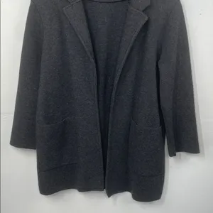 J.Crew Merino Wool Blend Open Front Cardigan Jacket Charcoal Gray Small thumbnail 3