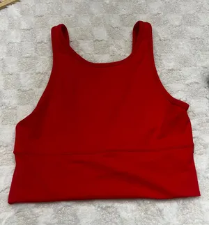Lululemon Power Pivot Tank Red Reversible V Neck Scoop Neck Cropped Top s/xs thumbnail 1