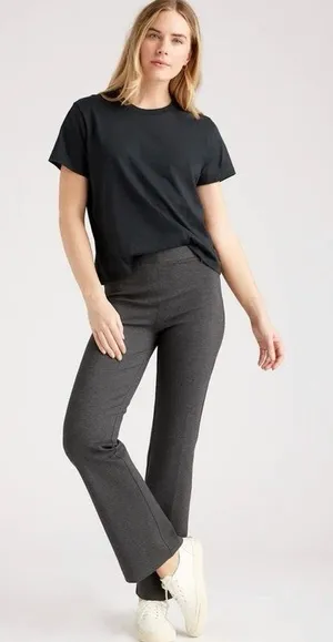 NEW Quince Size M Ultra Stretch Ponte Bootcut Pants Charcoal Grey Minimal thumbnail 1