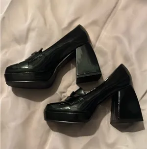 Black Cider Chunky Heeled Loafers thumbnail 3
