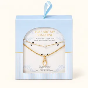 Target 14k Gold Dipped Layered Necklace Mother of Pearl Cubic Zirconia 17-20in thumbnail 4