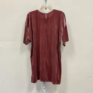 Atmosphere Pink Velvet Short Sleeve Shift Mini Dress‎ Sz 12 Keyhole Back Holiday thumbnail 2