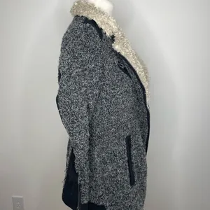 Ci Sono- Grey & Black Sherpa Jacket thumbnail 3