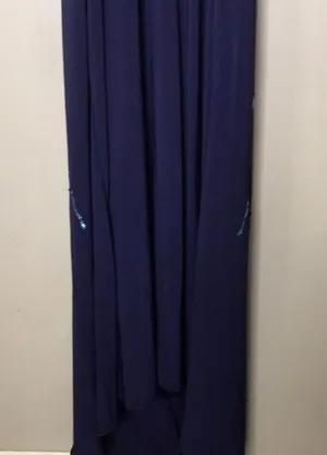 Nightway navy blue open back low cut prom holiday dress size 4 thumbnail 5