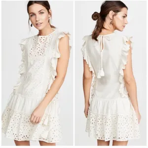 MISA Los Angeles Marieta Boho Embroidered Ivory Dress XS New With Tags thumbnail 2
