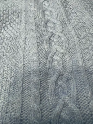 J.Crew Soft Cable Knit Sweater Flared Bell Cuff Women Sz S Light Blue Wool Blend thumbnail 7