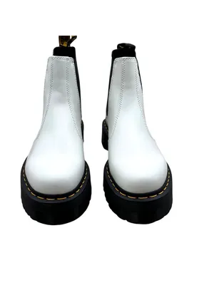 Dr Martens Size 9 Combat Boots 2976 YS Punk Goth Platform White thumbnail 3