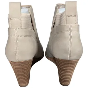 DV by Dolce Vita Gerdy Beige‎ Perforated Wedge Booties Womens 9 Vegan Leather thumbnail 5