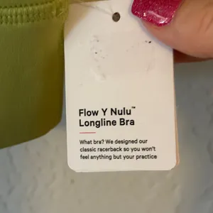 Lululemon Flow Y Nulu Longline Bra, B/C Cup. Size 4 NWT WSBI (Wasabi) thumbnail 5