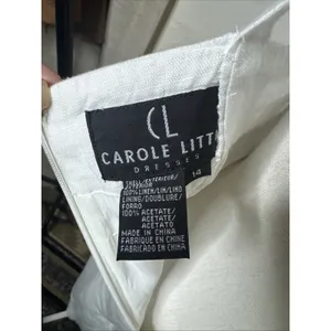 Carol Little White Linen Romantic Maxi Sz 14 Floral Embroidered Minimalist Dress thumbnail 7