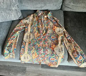 Multi color long sleeve button blouse Multiple Size M thumbnail 2