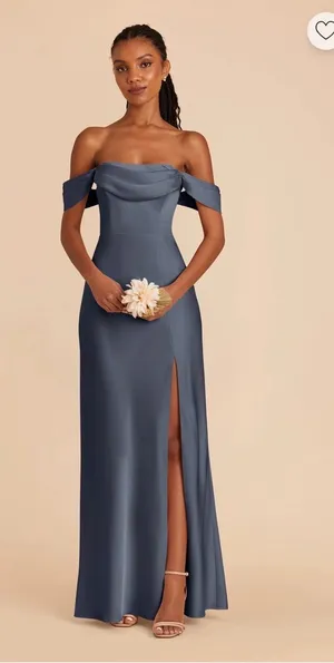 Dusk blue birdy grey dress thumbnail 1